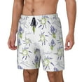 thumbnail image 1 of Yiaed Lavender Flowers Print Mens Swim Trunks Bathing Suit Compression Liner Beach Swim Shorts Swimwear Quick Dry Zipper Pocket No-Chafing Board Short-Large, 1 of 6