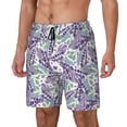 thumbnail image 1 of Yiaed Lavender Flowers Print Mens Swim Trunks Bathing Suit Compression Liner Beach Swim Shorts Swimwear Quick Dry Zipper Pocket No-Chafing Board Short-X-Large, 1 of 6