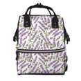 thumbnail image 1 of Yiaed Lavender Flowers Print Multi-Function Travel Backpack Nappy Bags, Nursing Bag, Fashion Mummy, Roomy Waterproof for Baby Care, Stylish and Durable, 1 of 5