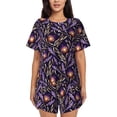 thumbnail image 1 of Yiaed Lavender Flowers Print Short Sleeve Pajama Sets for Women Casual Crew Neck 2 Piece Lounge Sets Women's Short-Sleeved Pajama-Large, 1 of 1