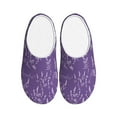 thumbnail image 1 of Yiaed Lavender Flowers Print Slippers Fuzzy Warm Cozy Slippers Non Slip House Slippers For Indoor Outdoor Slippers House Slippers-8, 1 of 7
