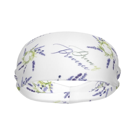 Yiaed Lavender Flowers Print Sports Headbands,Moisture Wicking Workout Headband, Sweatband Headbands for Running,Cycling for Women and Men