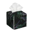 thumbnail image 1 of Yiaed Lavender Flowers Print Tissue Box Cover, PU Leather Decorative Organizer for Tabletop, Bathroom, Car, Office Creative Decorative, 1 of 7