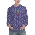 thumbnail image 1 of Yiaed Lavender Flowers Print Womens Casual Hoodies Crew Neck Long Sleeve Sweatshirts With Pocket Pullover Tops Women's Hooded Sweatshirt-Medium, 1 of 5