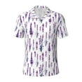 thumbnail image 1 of Yiaed Lavender FlowersPrint Men's Short Sleeve Polo Shirt,Golf Polo for Men Three-Button Golf Shirt Athletic Casual Collared T-Shirt- Large, 1 of 7