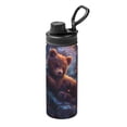thumbnail image 1 of Yiaed Lazy Stone Bear Print Sports Insulated Kettle Bottle Reusable Stainless Steel Insulated Cup, Outdoor Portable Casual Stainless Steel Insulation Cup, 1 of 7