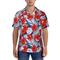 thumbnail image 1 of Yiaed Leaves And Flowers Print Hawaiian Shirt for Men Short Sleeve Button Down Shirts Beach Shirts for Men-Small, 1 of 5