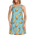thumbnail image 1 of Yiaed Lemon Ice Cream Print Women's Sleeveless Dress, Loose Fit Summer Dress, Casual Sleeveless Dress for Women, 1 of 7