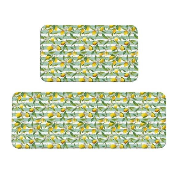 Yiaed Lemon Kitchen Rugs Sets of 2 Kitchen Mats Cushioned Anti Fatigue Kitchen Rug Tapetes Para Cocina for Sink,Laundry Room