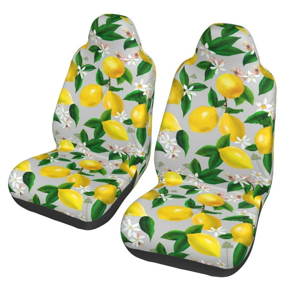 Yiaed Lemon Seamless Pattern Oil Painting Effect Print Car Seat Covers,Universal Auto Seats Protector Fits for Car,SUV Sedan,Truck,Automotive Seat Covers & Accessories(Two packs)