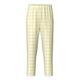 thumbnail image 1 of Yiaed Lemon Yellow Checkboard Print Teenagers' Lounge Pants, Loose PJ Bottoms, Long Pajama Pants for Men-Medium, 1 of 6