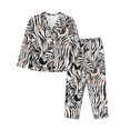 thumbnail image 1 of Yiaed Leopard And Zebra Print Pajamas Women's Long Sleeve Sleepwear Soft Button Down Loungewear Pjs Lounge Set Nightwear Womens Pajama Pants-XX-Large, 1 of 7