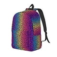 thumbnail image 1 of Yiaed Leopard Neon Rainbow Gradient Print Print Laptop Backpack Travel Canvas Backpack Vintage Aesthetic Backpack for School Knapsack Backpack Backpack for School-Medium, 1 of 5