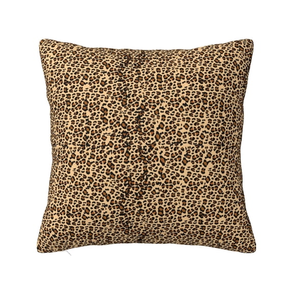 Yiaed Leopard Print Brown Print Pillow Covers Super Soft Decorative Square Throw Pillow Covers Case Cushion Covers for Sofa Couch Bedroom Car Decor(No pillow core)-16"x16"