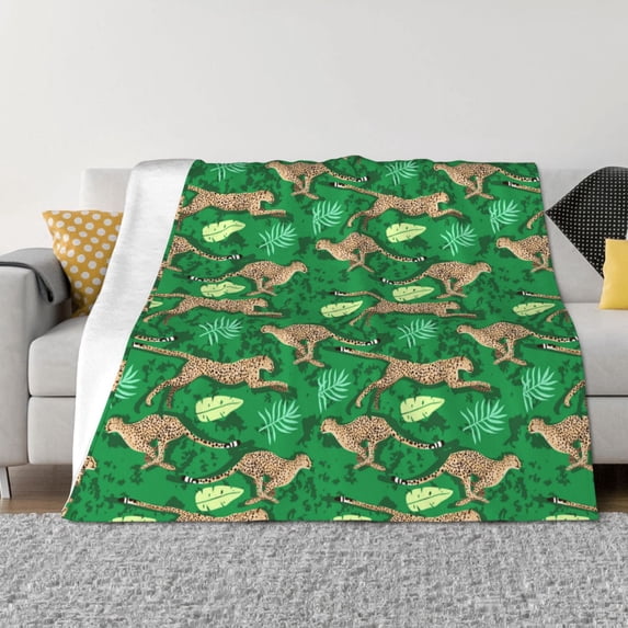 Yiaed Leopard Print Print Blanket Throw Blanket Soft Cozy Flannel Blanket for Home Bed Sofa Couch Chair-40"x30"