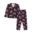 thumbnail image 1 of Yiaed Leopard Print Print Pajamas Women's Long Sleeve Sleepwear Soft Button Down Loungewear Pjs Lounge Set Nightwear Womens Pajama Pants-Medium, 1 of 7