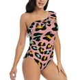 thumbnail image 1 of Yiaed Leopard Print Women One Piece Swimsuits Tummy Control One Shoulder Bathing Suits Pattern Ruffle Swimwear-Small, 1 of 8