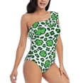 thumbnail image 1 of Yiaed Leopard print St. Patrick's Day Print Women One Piece Swimsuits Tummy Control One Shoulder Bathing Suits Pattern Ruffle Swimwear-Medium, 1 of 8