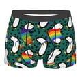 thumbnail image 1 of Yiaed Lgbt Penguin Print Men's Soft Cotton Boxer Shorts Breathable Boxers Underwear Moisture-Wicking Underwear Stretch Boxer Briefs for Man-XX-Large, 1 of 5