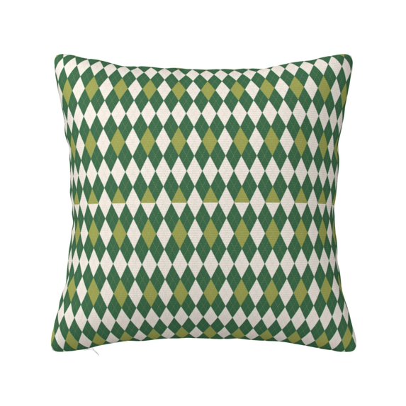 Yiaed Light Green Squares Print Pillow Covers Super Soft Decorative Square Throw Pillow Covers Case Cushion Covers for Sofa Couch Bedroom Car Decor(No pillow core)-16"x16"
