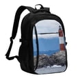thumbnail image 1 of Yiaed Lighthouse On The Waters Print Laptop Backpack,Business Travel Durable Laptops Backpack with USB Charging Port,Water Resistant College Computer Bag, 1 of 5