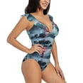 thumbnail image 1 of Yiaed Lighthouse in a Stormy Sea Print Women's Ruffled One Piece Swimsuit V Neck Swimwear Slimming Monokini for Woman-XX-Large, 1 of 8