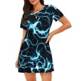 thumbnail image 1 of Yiaed Lightning Print Women's Loose-Fit Short Sleeve Nightgown, Soft and Comfortable Sleep Dress for Relaxation and Sleepwear, 1 of 6