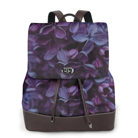 Yiaed Lilac Print Laptop Backpack for Women Slim Computer Bag Work Travel College Backpack Purse Fits 14 Inch Notebook