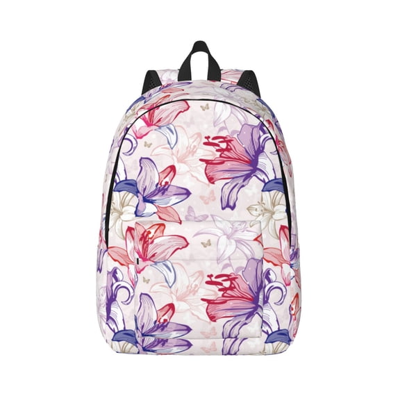 Yiaed Lilies Flowers Print Backpack, Premium Laptop Backpack, Travel Backpack for Women, Lightweight Backpacks, Comfortable Back Pack-Small