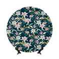 thumbnail image 1 of Yiaed Lilies Flowers Print Bone China Decorative Plate Ceramic Dinner Plates Art Crafts with Display Stand-10in, 1 of 6