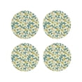 thumbnail image 1 of Yiaed Lilies Flowers Print Leather Coasters for Drinks - Cup Coasters Coffee Table Kitchen Table Bar, Home & Office Gifts Handmade Drink Coasters-Round Shape, 1 of 6