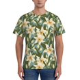 thumbnail image 1 of Yiaed Lilies Flowers Print Mens Short Sleeve Tight Fit T-Shirt, Crewneck Casual Tee-XX-Large, 1 of 5