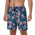 thumbnail image 1 of Yiaed Lilies Flowers Print Mens Swim Trunks Bathing Suit Compression Liner Beach Swim Shorts Swimwear Quick Dry Zipper Pocket No-Chafing Board Short-Large, 1 of 6