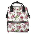 thumbnail image 1 of Yiaed Lilies Flowers Print Multi-Function Travel Backpack Nappy Bags, Nursing Bag, Fashion Mummy, Roomy Waterproof for Baby Care, Stylish and Durable, 1 of 1