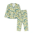 thumbnail image 1 of Yiaed Lilies Flowers Print Pajamas Women's Long Sleeve Sleepwear Soft Button Down Loungewear Pjs Lounge Set Nightwear Womens Pajama Pants-XX-Large, 1 of 7