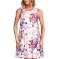 thumbnail image 1 of Yiaed Lilies Flowers Print Women's Sleeveless Dress, Loose Fit Summer Dress, Casual Sleeveless Dress for Women, 1 of 7