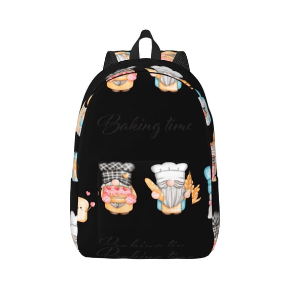 Yiaed Little Chef Gnome Print Backpack, Premium Laptop Backpack, Travel Backpack for Women, Lightweight Backpacks, Comfortable Back Pack-Small