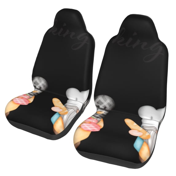 Yiaed Little Chef Gnome Print Car Seat Covers,Universal Auto Seats Protector Fits for Car,SUV Sedan,Truck,Automotive Seat Covers & Accessories(Two packs)