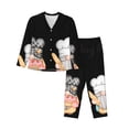 thumbnail image 1 of Yiaed Little Chef Gnome Print Pajamas Women's Long Sleeve Sleepwear Soft Button Down Loungewear Pjs Lounge Set Nightwear Womens Pajama Pants-X-Large, 1 of 7