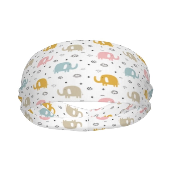 Yiaed Little Elephant Print Sports Headbands,Moisture Wicking Workout Headband, Sweatband Headbands for Running,Cycling for Women and Men