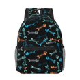 thumbnail image 1 of Yiaed Little Fish Skeleton Print School Backpack College Backpack Daypacks for Students High School Spacious and Durable Daypack for Work and Travel-One Size, 1 of 6