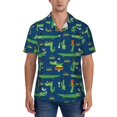 thumbnail image 1 of Yiaed Little Pirate Crocodile Print Hawaiian Shirt for Men Short Sleeve Button Down Shirts Beach Shirts for Men-Large, 1 of 1