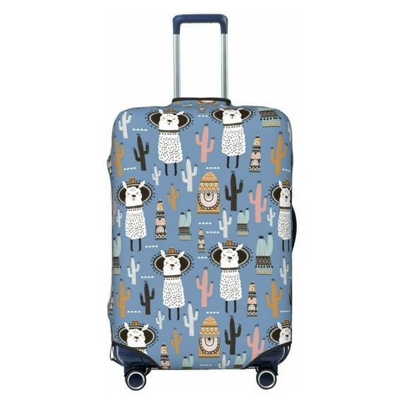 Yiaed Llamas And Cactus Print Travel Luggage Cover Suitcase Protector Fits 18-32 Inch Luggage Wheel Covers Patterned Elastic Luggage Anti-scratch(No luggage)-Medium