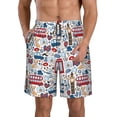 thumbnail image 1 of Yiaed London Symbols1 Print Men's Swim Trunks with Lining Quick Dry Sports Shorts Beach Shorts Boardshorts-Large, 1 of 5