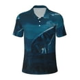 thumbnail image 1 of Yiaed Lonely Night WolfPrint Men's Short Sleeve Polo Shirt,Golf Polo for Men Three-Button Golf Shirt Athletic Casual Collared T-Shirt- Large, 1 of 7