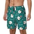 thumbnail image 1 of Yiaed Love Dog Print Mens Swim Trunks Bathing Suit Compression Liner Beach Swim Shorts Swimwear Quick Dry Zipper Pocket No-Chafing Board Short-, 1 of 6
