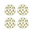 thumbnail image 1 of Yiaed Lovely Avocado Print Leather Coasters for Drinks - Cup Coasters Coffee Table Kitchen Table Bar, Home & Office Gifts Handmade Drink Coasters-Round Shape, 1 of 6