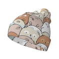 thumbnail image 1 of Yiaed Lovely Bear Print Winter Beanie for Men Women, Fleece Lined Beanie Soft Warm Knit Hat Ski Stocking Cuffed Ca, 1 of 6