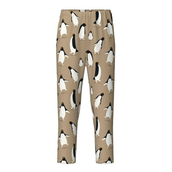 Yiaed Lovely Penguin Print Teenagers' Lounge Pants, Loose PJ Bottoms, Long Pajama Pants for Men-XS(5-6)