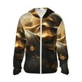 thumbnail image 1 of Yiaed Luxurious Gold Flow Print Sun Shirts UPF 50+ Protection Hoodie Rash Guard Shirt UV Shirt Long Sleeve Fishing Outdoor Lightweightase-XX-Large, 1 of 7